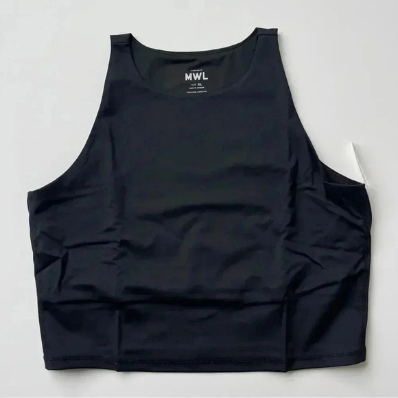 Madewell Women's MWL Form Racerback Crop Top Size XL in Black NWT - Picture 3 of 6